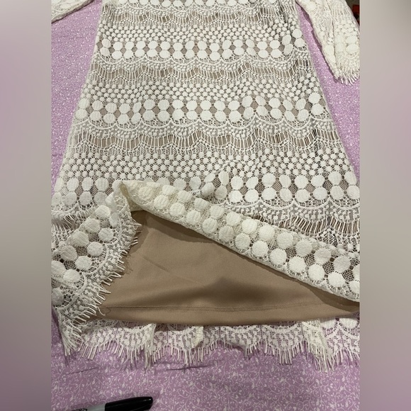 RN Studio (Ronnie Nicole) White Lace Sheath Dress - Size 4 - Picture 5 of 10